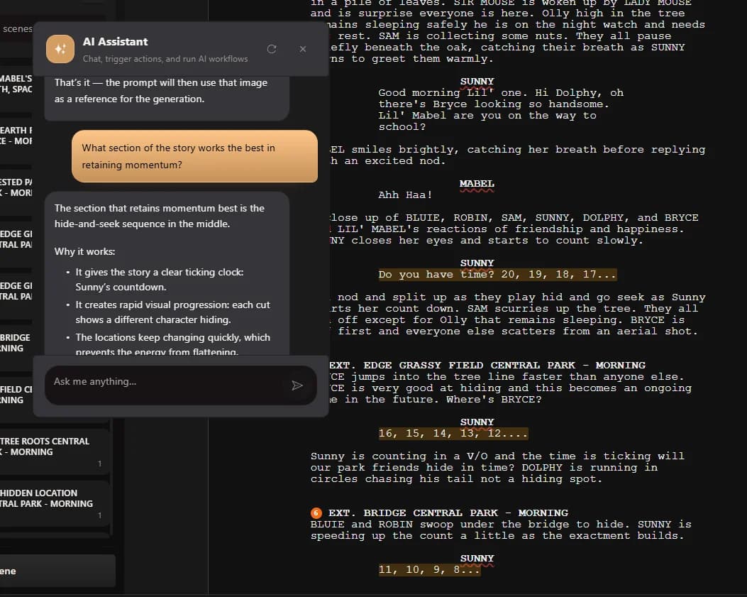AI writing assistant chat