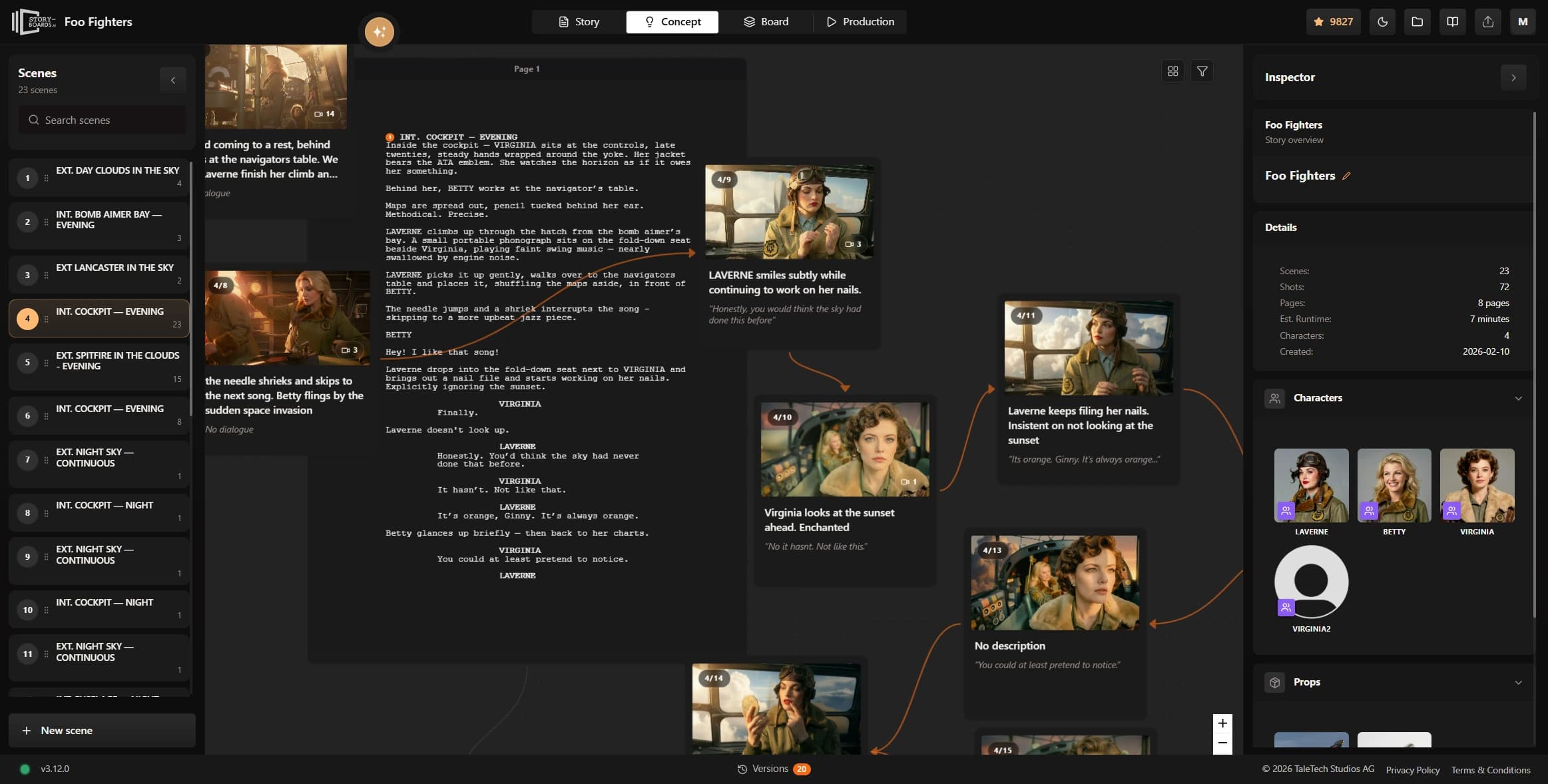 Shot concepting workflow in Ciaro Pro