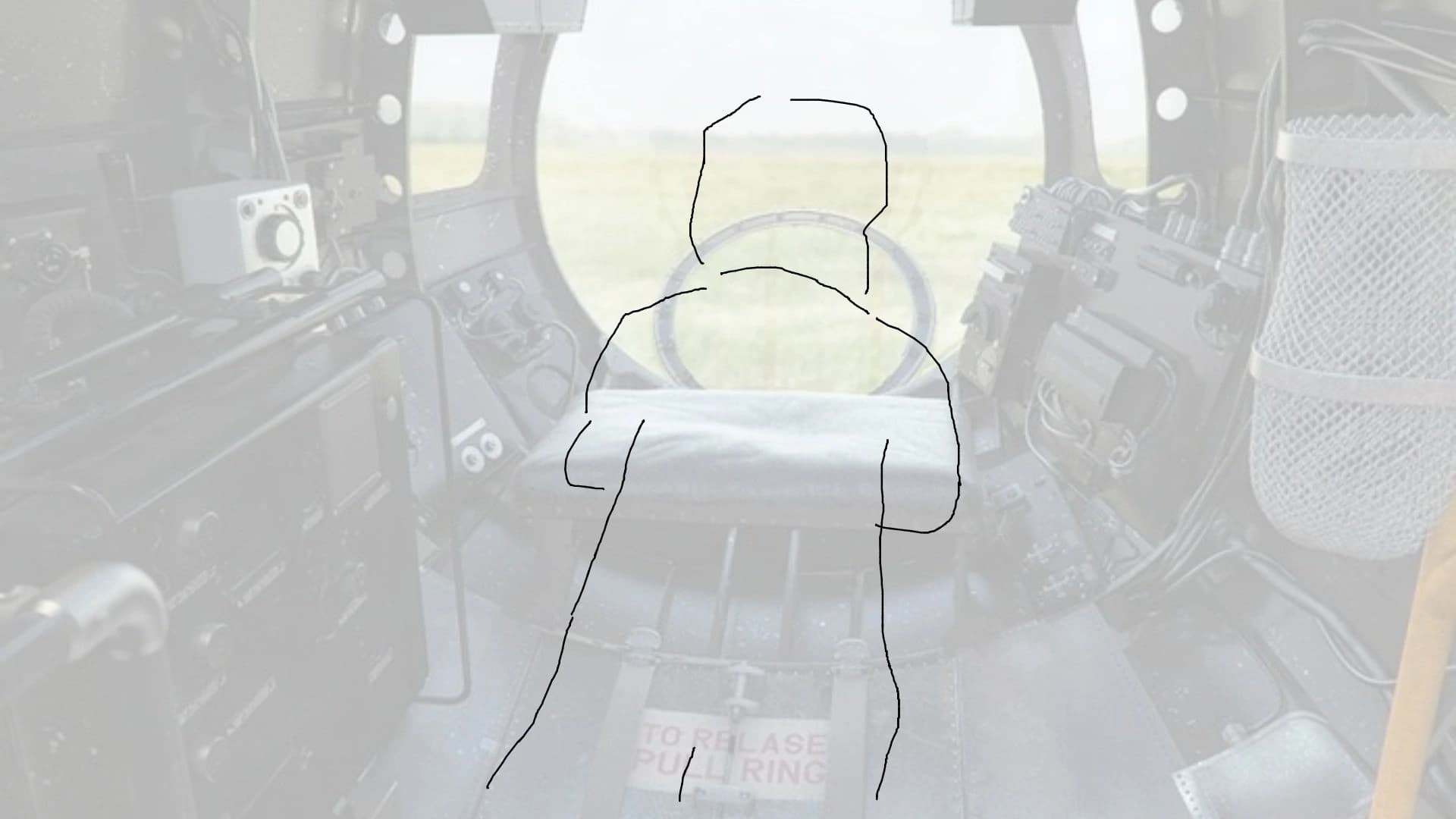 Hand-drawn sketch of a scene composition